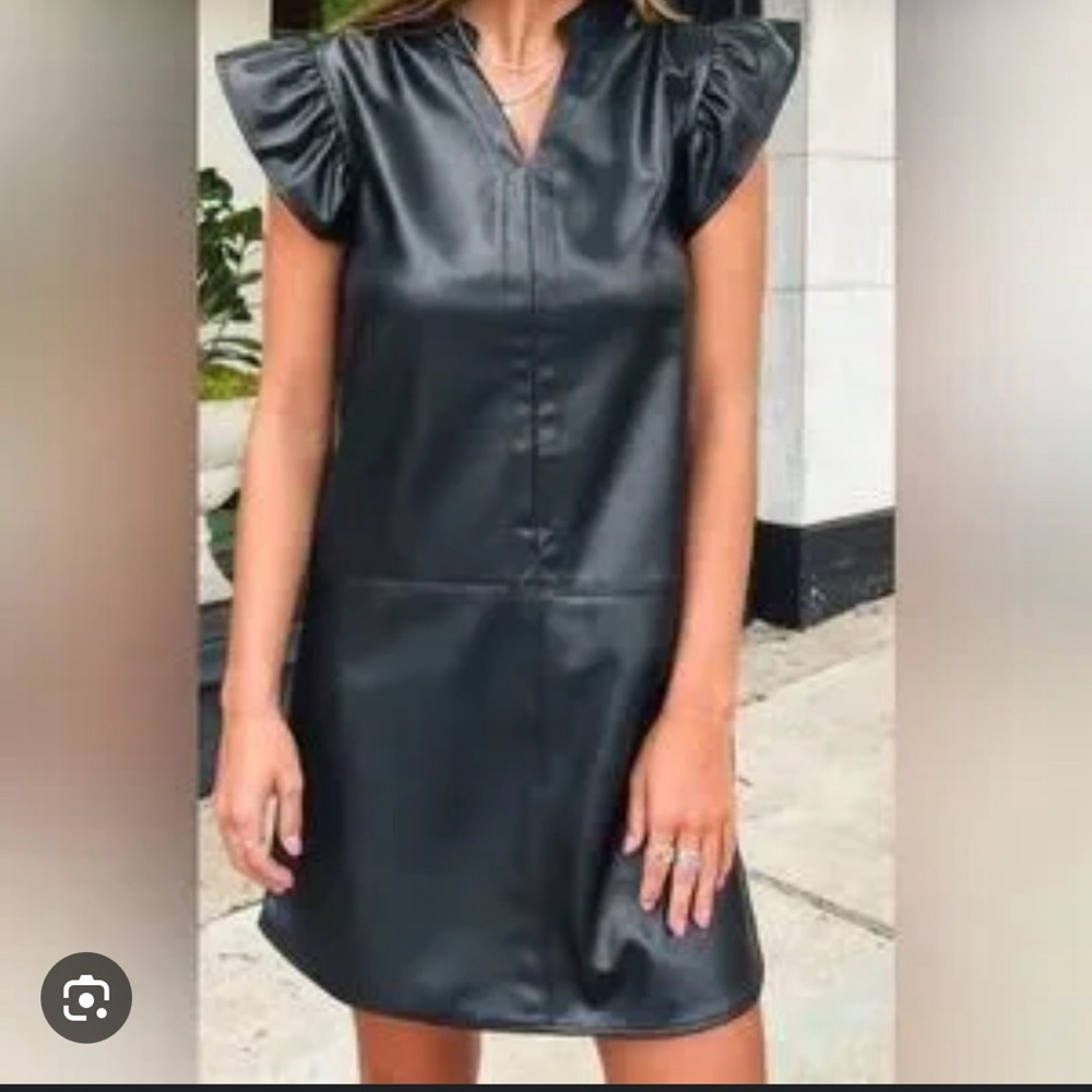 THML Dakar Faux leather black dress- NWOT- Size S